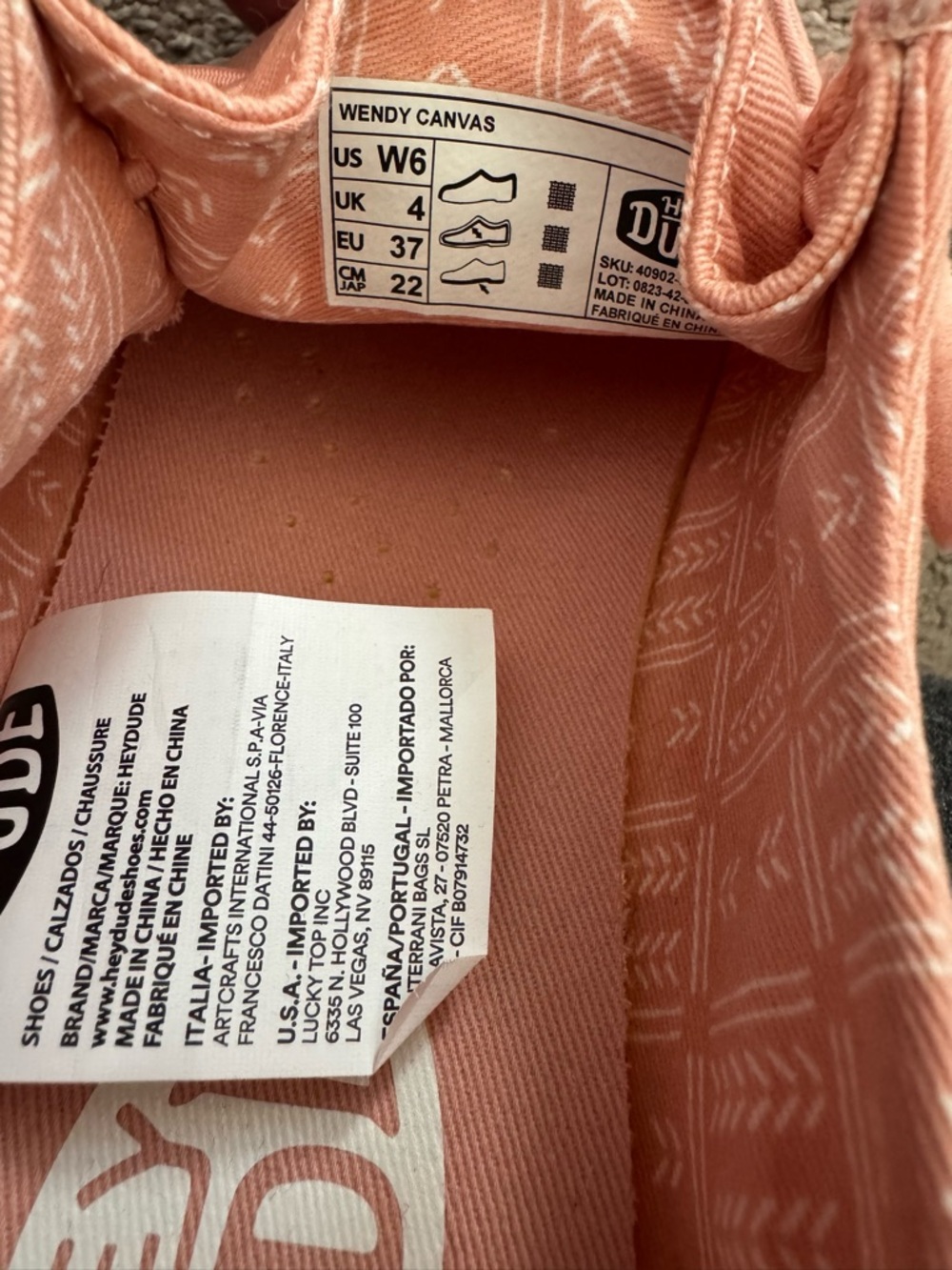 Hey Dude Women’s Coral Canvas Slip-On Shoes - Picture 5 of 6